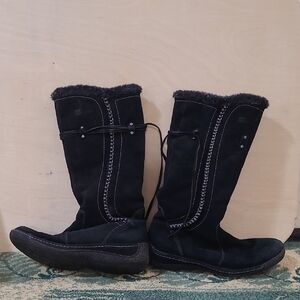 Durable warm Comfortable Henri-pierre Whole Leather Wide-Toe Winter Boots-SZ 9